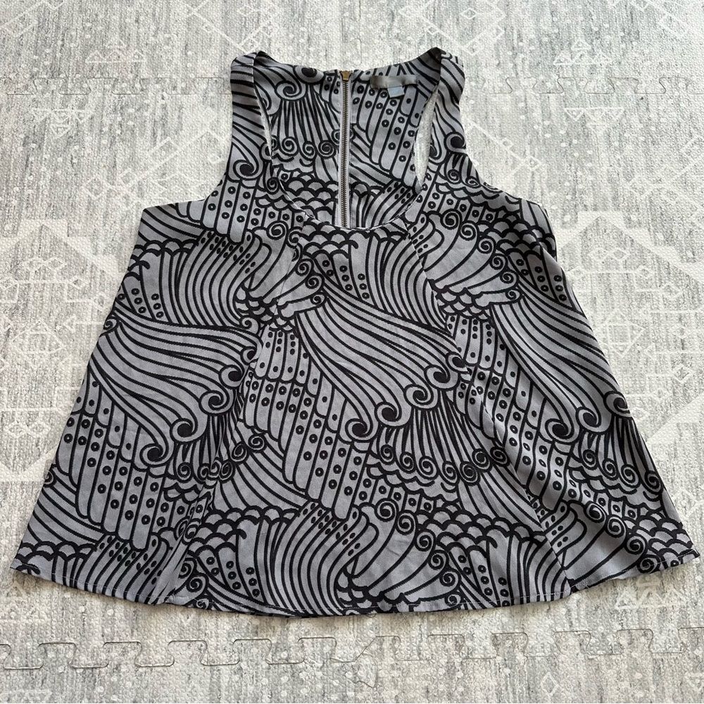Forever 21 Beachy Wave Flowy Boho Tank Top Blouse with Zipper Back Size XS - Picture 4 of 11